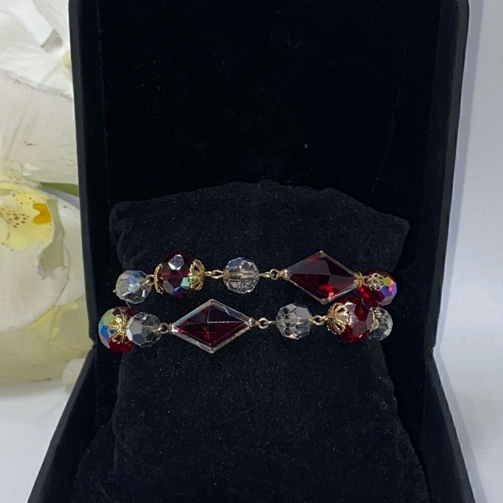Gorgeous Red Crystal Double Strand Bracelet
